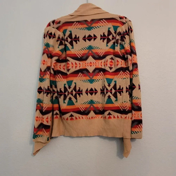 Blu Pepper Womens Cardigan Sweater S Multicolor Geometric Aztec Long Sleeves - Picture 3 of 7